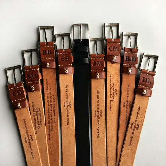 Rustic Wedding Groomsmen Belt, Custom Name Belt for Men, Gift from Groom to Bestman, Leather Belt with Engraving
