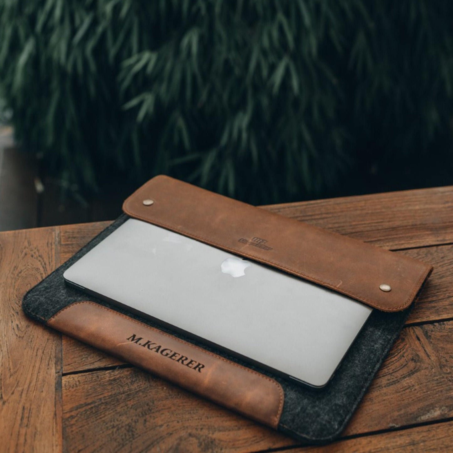 Personalized MacBook Case Leather & Fleece, Custom Laptop Sleeve for MacBook Pro Air M1 M2 M3 M4, 13 14 15 16 Inch Laptop Case