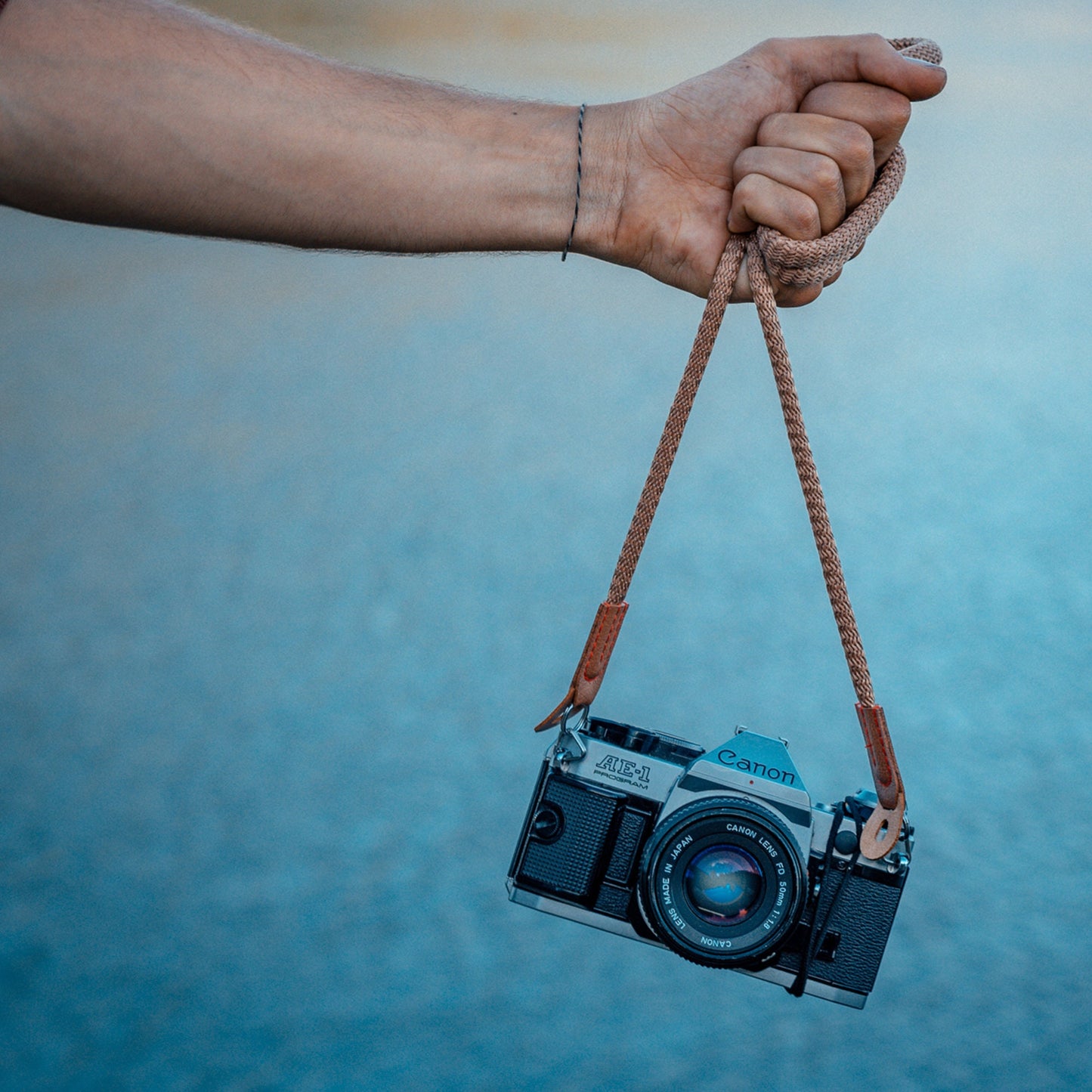 Cotton Camera Strap - Wrist & Neck - DSLR/SLR - Adjustable, Black Brown Green - Photo Gift