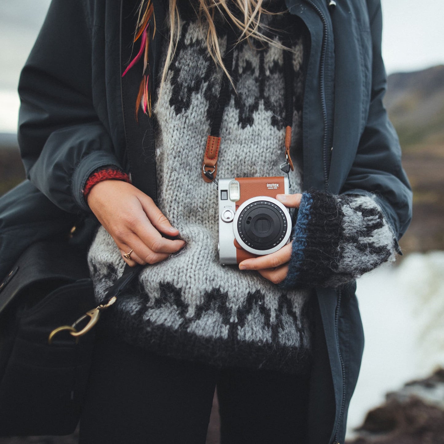 Cotton Camera Strap - Wrist & Neck - DSLR/SLR - Adjustable, Black Brown Green - Photo Gift