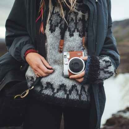 Cotton Camera Strap - Wrist & Neck - DSLR/SLR - Adjustable, Black Brown Green - Photo Gift
