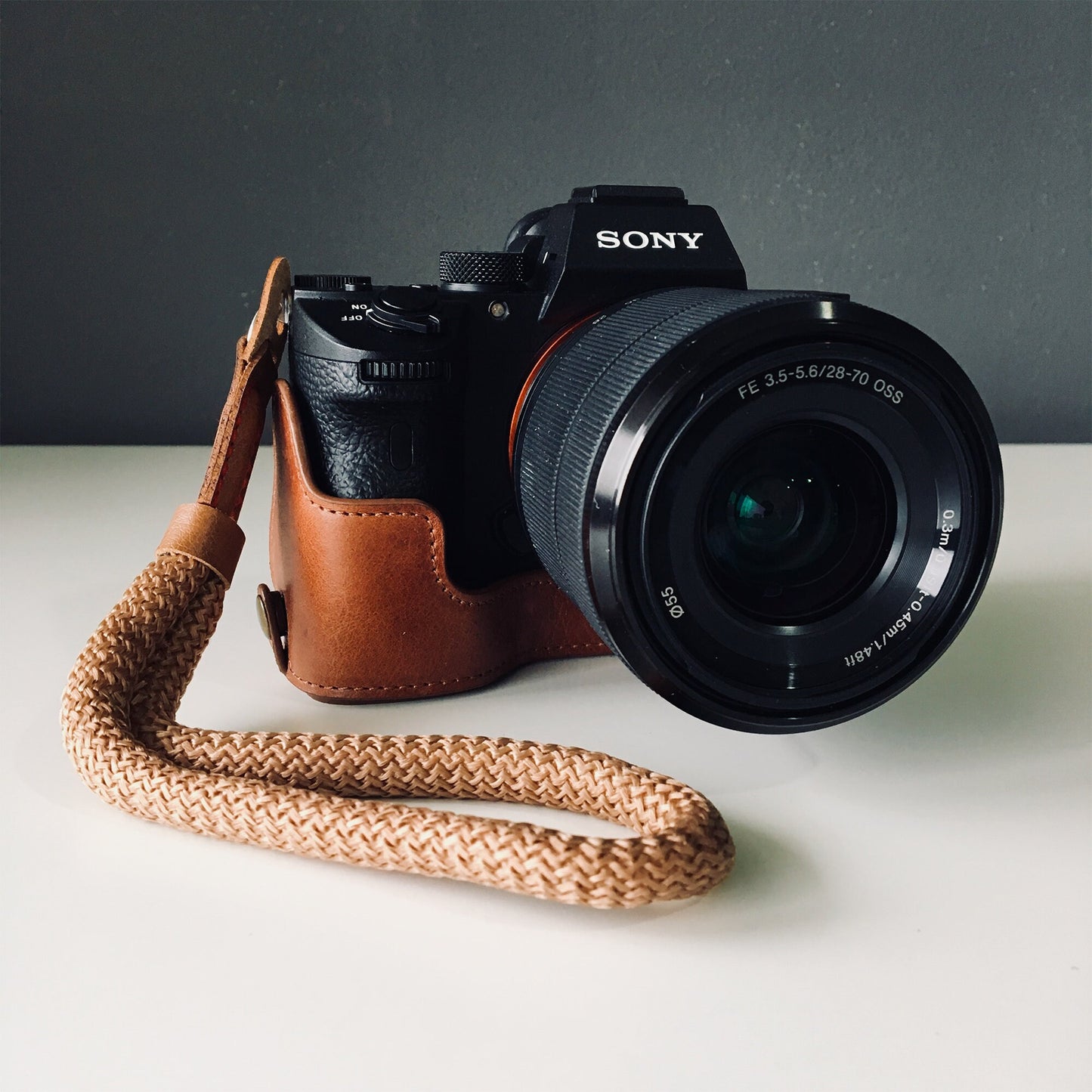 Cotton Camera Strap - Wrist & Neck - DSLR/SLR - Adjustable, Black Brown Green - Photo Gift