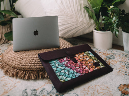 Personalized Leather Sleeve Bag for MacBook Pro and Air - 16'', 14'', 13'', 13.3'' & 15'' / Brown /
