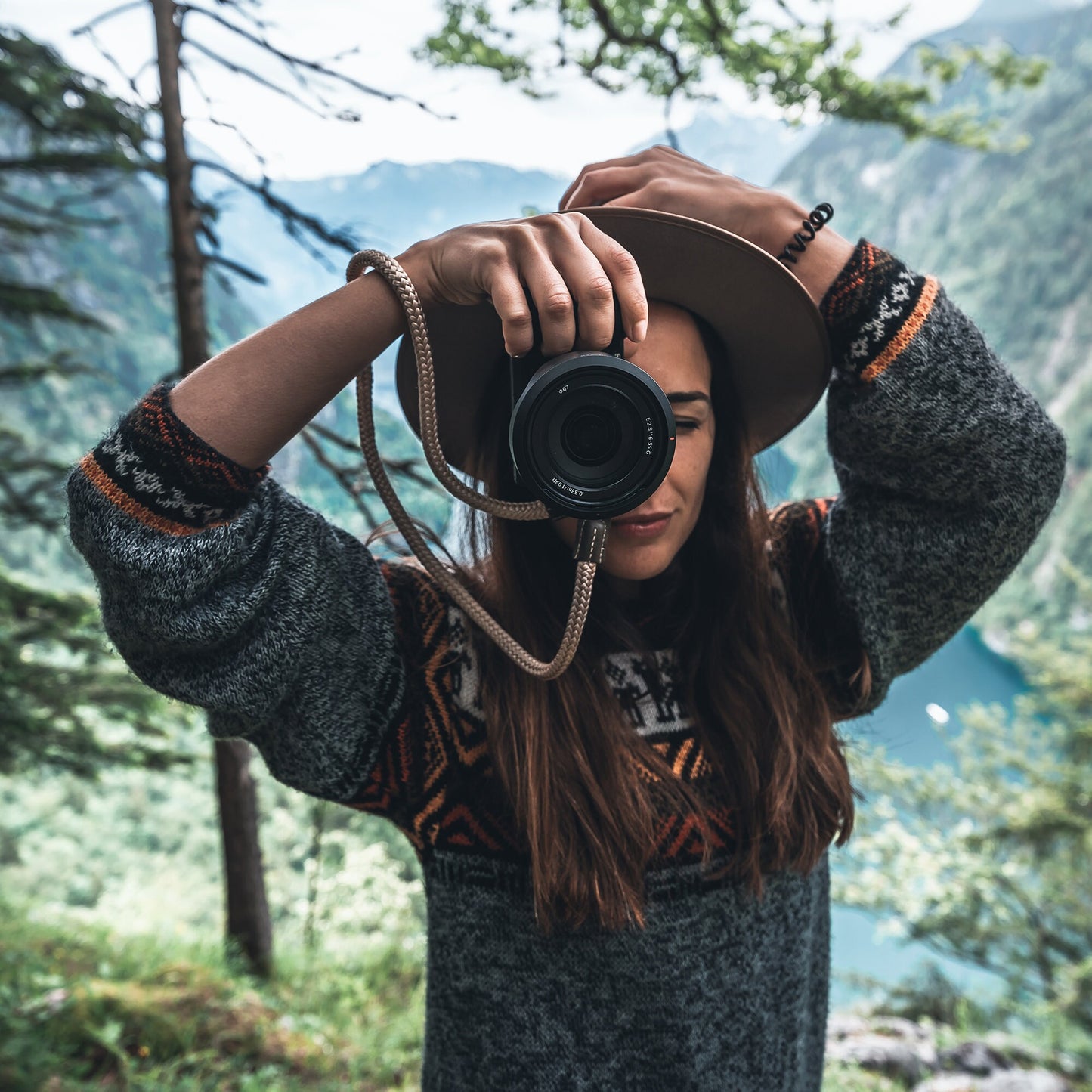 Wrist and Neck Strap for SLR, DSLR Cameras - Small / Medium / Large - Camel / Khaki Green / Mink / Cinnamon / Red