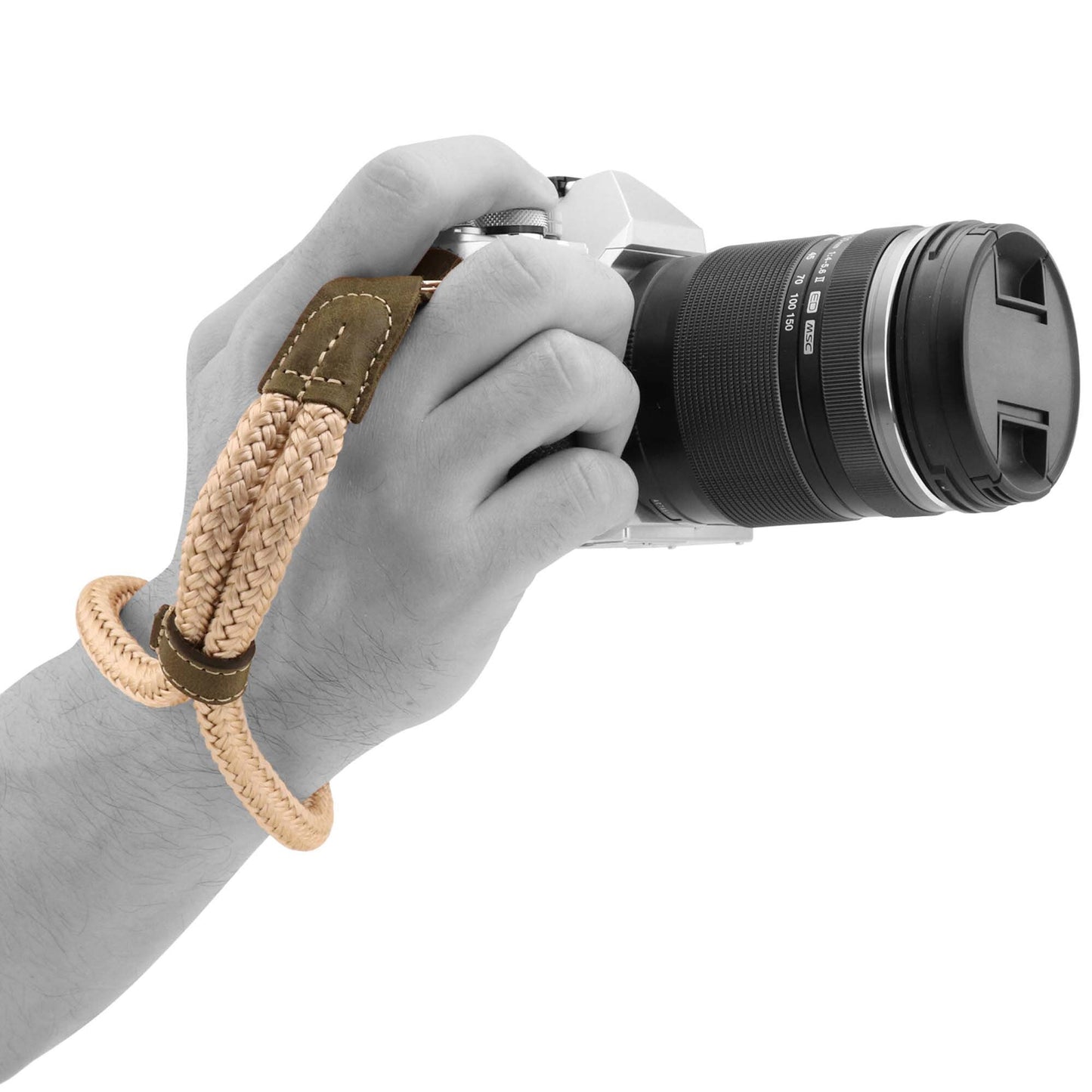 Wrist and Neck Strap for SLR, DSLR Cameras - Small / Medium / Large - Camel / Khaki Green / Mink / Cinnamon / Red