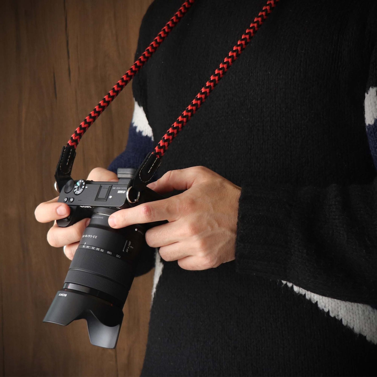 Wrist and Neck Strap for SLR, DSLR Cameras - Small / Medium / Large - Camel / Khaki Green / Mink / Cinnamon / Red