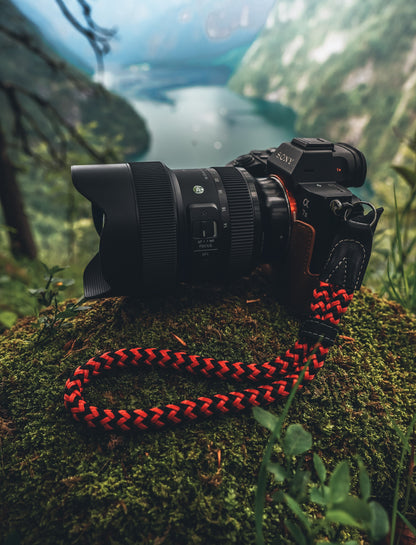 Camera Strap - Cotton Wrist & Neck Strap for DSLR SLR - Adjustable, Camel, Green, Red, Photo Gift