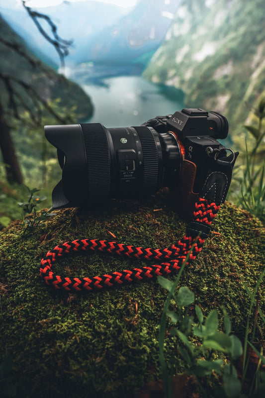 Wrist and Neck Strap for SLR, DSLR Cameras - Small / Medium / Large - Camel / Khaki Green / Mink / Cinnamon / Red