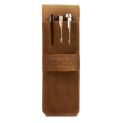 Personalized Handcrafted Top Grain Leather Pen Holder, Pen Pouch, High-Quality Pencil Case, Custom Pencil Bag, Pencil Case with Tuck in Flap