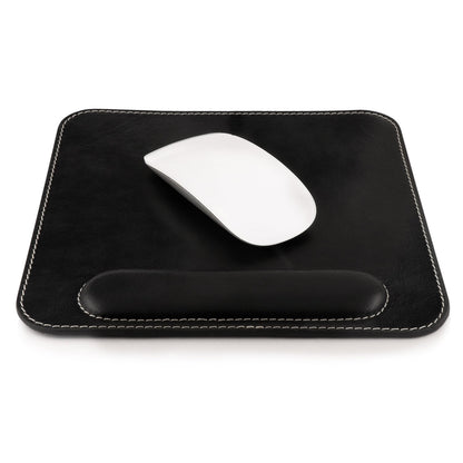 Personalized Leather Mouse Pad with Wrist Rest - Ergonomic Office Decor, Custom Gamer Gift, Desk Accessories for Men