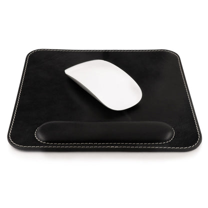 Personalized Top Grain Leather Mousepad with Wrist Rest, Hand Crafted Custom Computer Mousepad, Ergonomic Large Office Mousepad, Mouse Pads