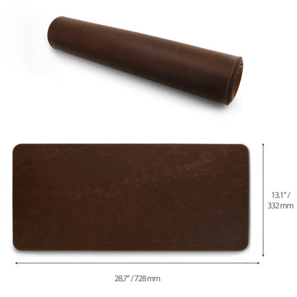 Leather Mouse Pad Personalized - Large Extended Desk Mat, Gaming Pad, Custom Name, Gift for Him, Tech Accessories, Brown