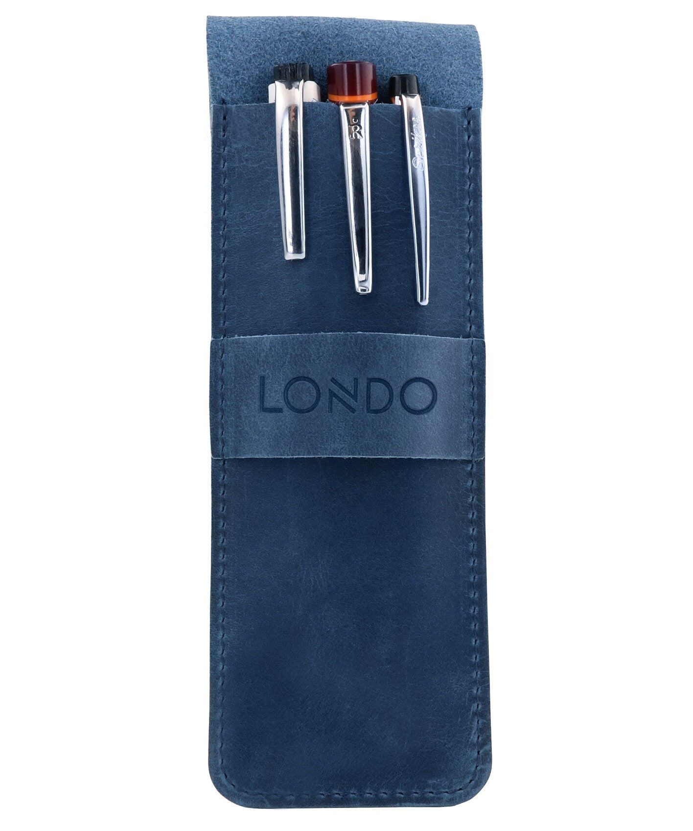 Personalized Top Grain Leather Pencil Pouch, Handcrafted Pen Holder, Custom Pen Pouch, Quality Pen and Pencil Case with Tuck in Flap