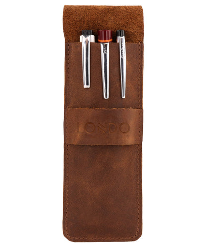 Personalized Pencil Case Top Grain Leather, Hand Crafted Pencil Pouch, Custom High Quality Pen Case, Pen and Pencil Case with Tuck in Flap