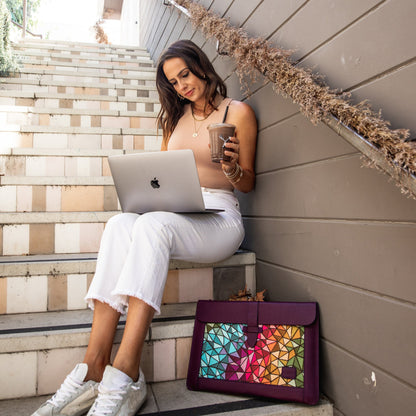 Leather MacBook Sleeve - Personalized 13/14/16 inch Pro/Air Case - Custom Engraved Laptop Bag - Minimalist Work Gift