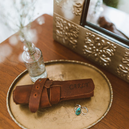 Personalized Fountain Pen Case Hand Crafted, Top Grain Leather Roll Pencil Holder, Quality Pencil Pouch, Stylish Pen Holder, Customized Case