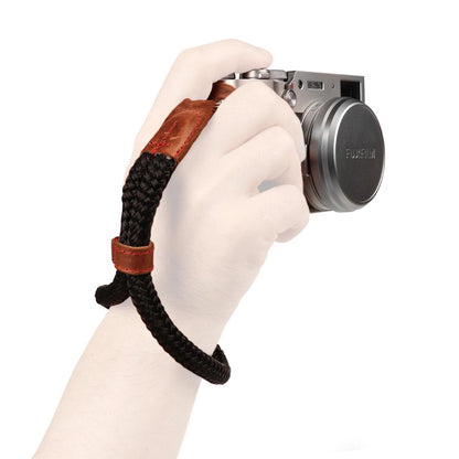 Cotton Camera Strap - Wrist & Neck - DSLR/SLR - Adjustable, Black Brown Green - Photo Gift