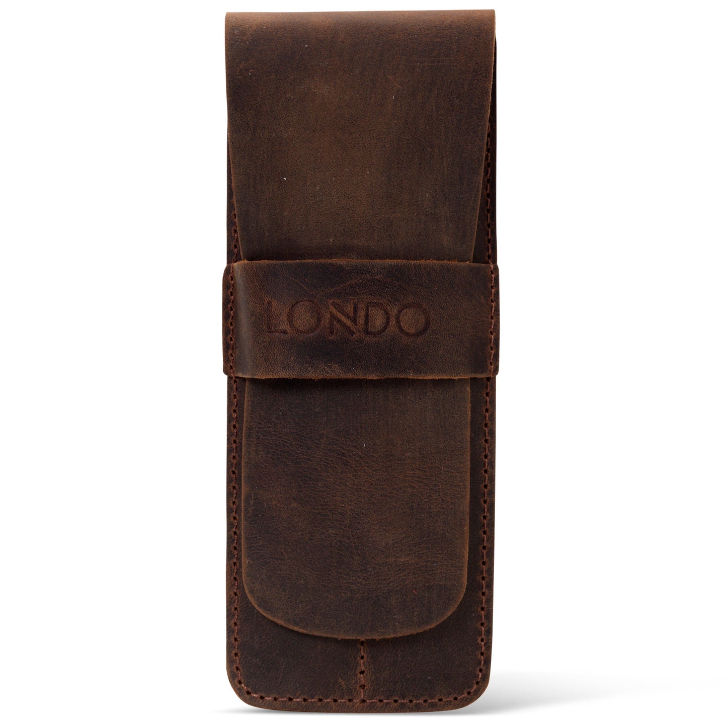 Personalized Handcrafted Top Grain Leather Pen Holder, Pen Pouch, Two Compartment Pencil Case, Custom Pencil Bag with Tuck in Flap