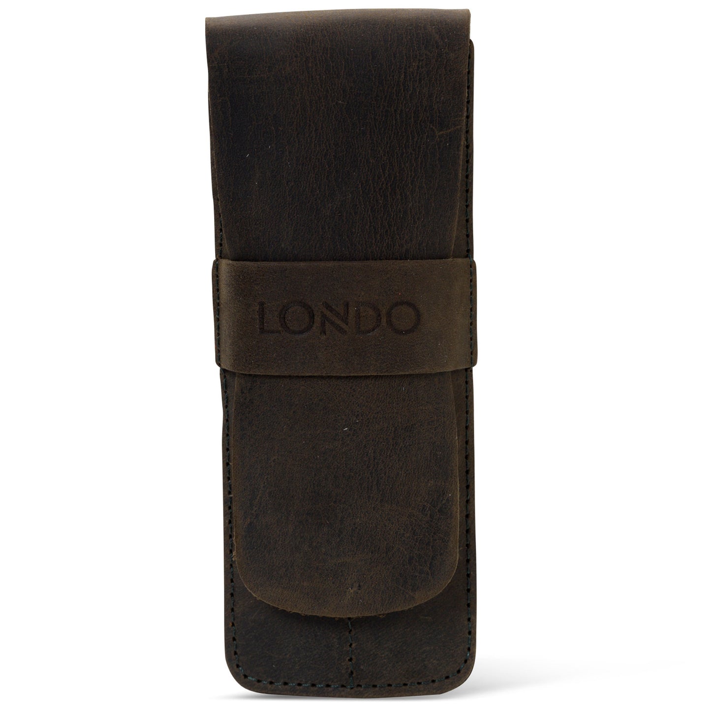 Personalized Handcrafted Top Grain Leather Pen Holder, Pen Pouch, Two Compartment Pencil Case, Custom Pencil Bag with Tuck in Flap