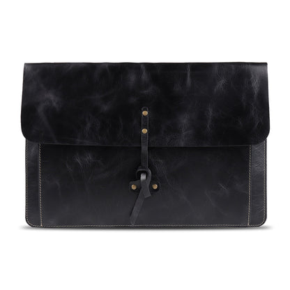 Leather Laptop Bag for MacBook & iPad - Personalized 13" 14" 16" Pro/Air Case - Handmade Top Grain Portfolio Sleeve with Flap - Gift