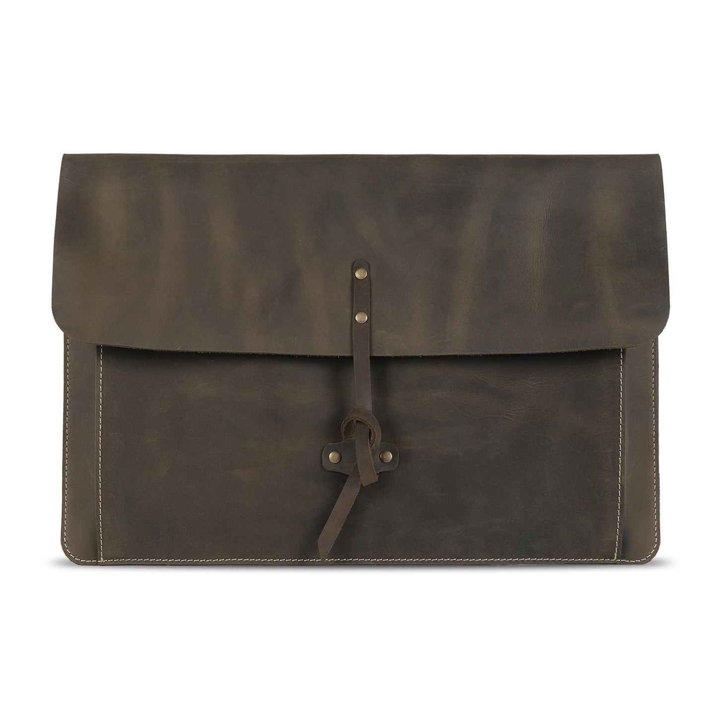 Leather Laptop Bag for MacBook & iPad - Personalized 13" 14" 16" Pro/Air Case - Handmade Top Grain Portfolio Sleeve with Flap - Gift