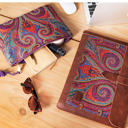 Personalized Leather MacBook Sleeve - 13 14 16 inch, MacBook Pro/Air Case, Custom Monogram, Brown Blue Purple, Gifts for Him/Her