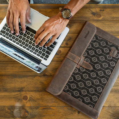 Personalized Leather Sleeve Bag for MacBook Pro and Air - 16'', 14'', 13'', 13.3'' & 15'' MacBook Air Case,