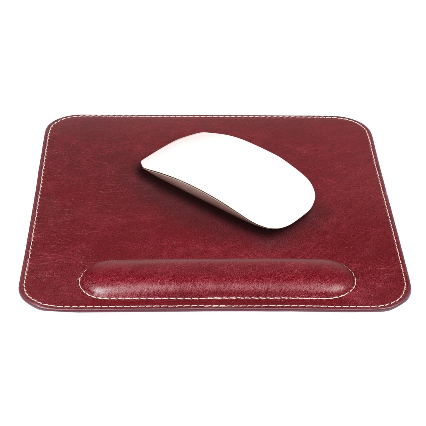 Personalized Mouse Pad with Wrist Rest Top Grain Leather, Hand Crafted Custom Mouse Pad, Office Ergonomic Mouse Pad, Laptop Mouse Pad