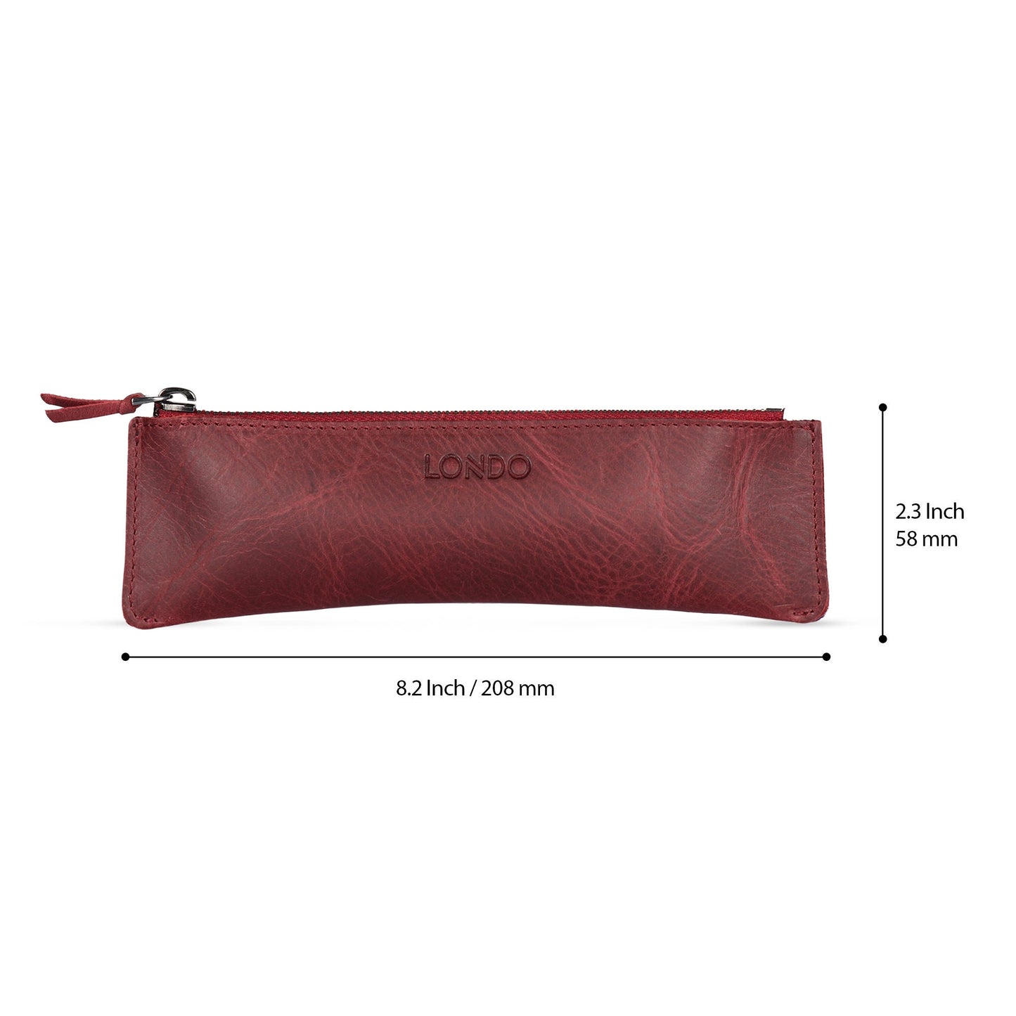Pen Pouch Top Grain Leather, Hand Crafted Glasses Case, Unisex Cosmetic Cases, Classic Look Pen Holder, Zippered Pen and Pencil Pouch Bags