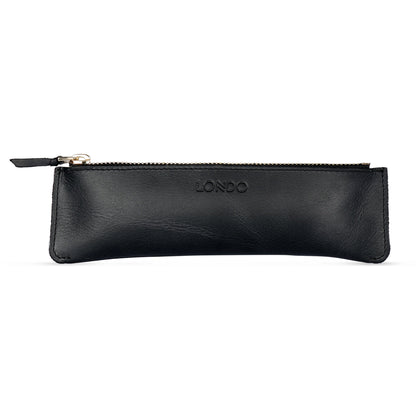 Pen Pouch Top Grain Leather, Hand Crafted Glasses Case, Unisex Cosmetic Cases, Classic Look Pen Holder, Zippered Pen and Pencil Pouch Bags