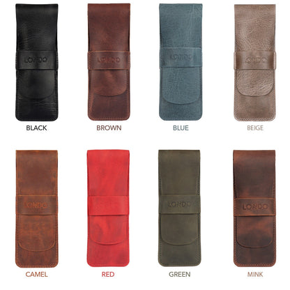 Personalized Top Grain Leather Pencil Pouch, Handcrafted Pen Holder, Custom Pen Pouch, Quality Pen and Pencil Case with Tuck in Flap