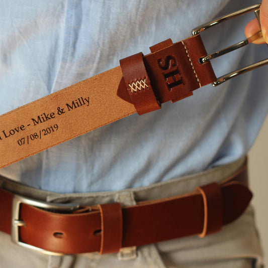 Best Man Gift Belt, Personalized Leather Belt for Wedding, Custom Engraved Name Belt, Groomsmen Present, Rustic Belt