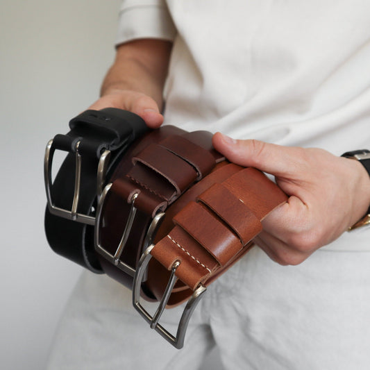 Handmade Leather Belt, Groomsmen Gift with Monogram, Custom Belt for Wedding Party, Engraved Belt for Bestman