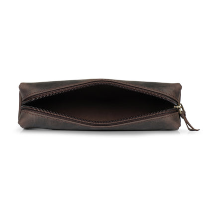 Personalized Pen Pouch Top Grain Leather, Hand Crafted Cosmetic Case, Pencil Pouch, High Quality Makeup Case, Custom Pencil Case with Zipper