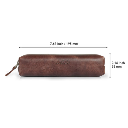 Personalized Hand Crafted Top Grain Leather Zip Pen Case, Pencil Bag, High-Quality Cosmetic Case, Custom Makeup Bag, Classic Look Pen Pouch