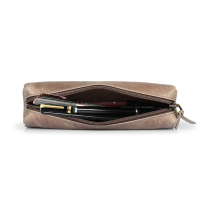 Personalized Makeup Bag Top Grain Leather, Hand Crafted Cosmetic Case, Pen Pouch, High Quality Makeup Case, Custom Pencil Case with Zipper