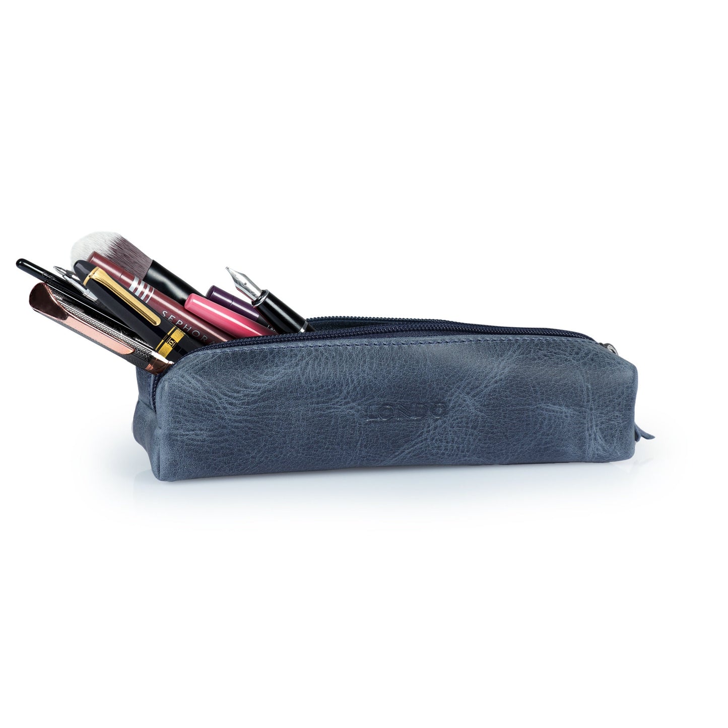 Personalized Top Grain Leather Pen Pouch, Hand Crafted Makeup Case, High Quality Pen Holder, Classic Look  Pencil Holder,  Personalized Gift