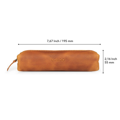 Leather Pen Pouch Personalized - Makeup Brush Case, Custom Pencil Holder, Top Grain Leather Gift