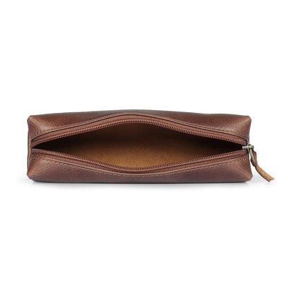 Personalized Top Grain Leather Makeup Case, Hand Crafted Pen Pouch, Custom Pen Holder, High Quality Pencil Case, Pencil Bags,  Birthday Gift