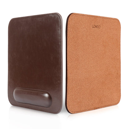 Leather Mouse Pad with Wrist Rest - Ergonomic Office Desk Pad - Personalized Gift for Him/Her - 8x8 Custom Computer Pad