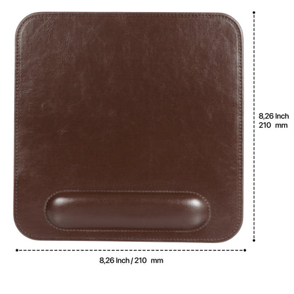 Leather Mouse Pad with Wrist Rest - Ergonomic Office Desk Pad - Personalized Gift for Him/Her - 8x8 Custom Computer Pad