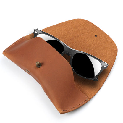 Glasses Case Top Grain Leather, Hand Crafted Eyeglasses Case, Personalized Glasses Cover with Magnetic Clasp, Magnetic Button Eyeglasses Bag