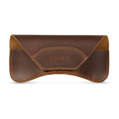 Personalized Top Grain Leather Eyeglasses Case, Hand Crafted Glasses Case with Magnetic Clasp, Custom Magnetic Snap Closure Eyeglass Cover