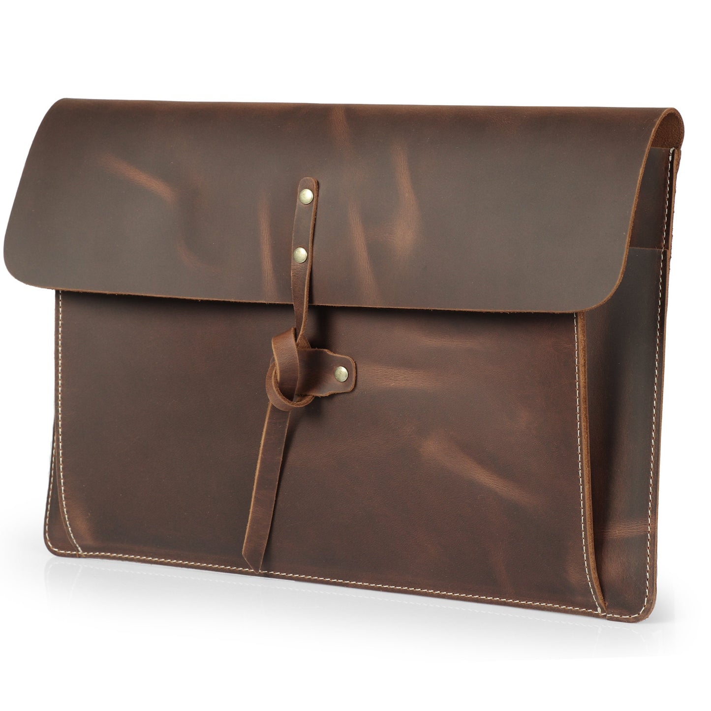 Leather MacBook Pro Bag 16 14 13 inch, Laptop Case, iPad Sleeve, Top Grain, Vintage Style, Personalized Gift, Brown