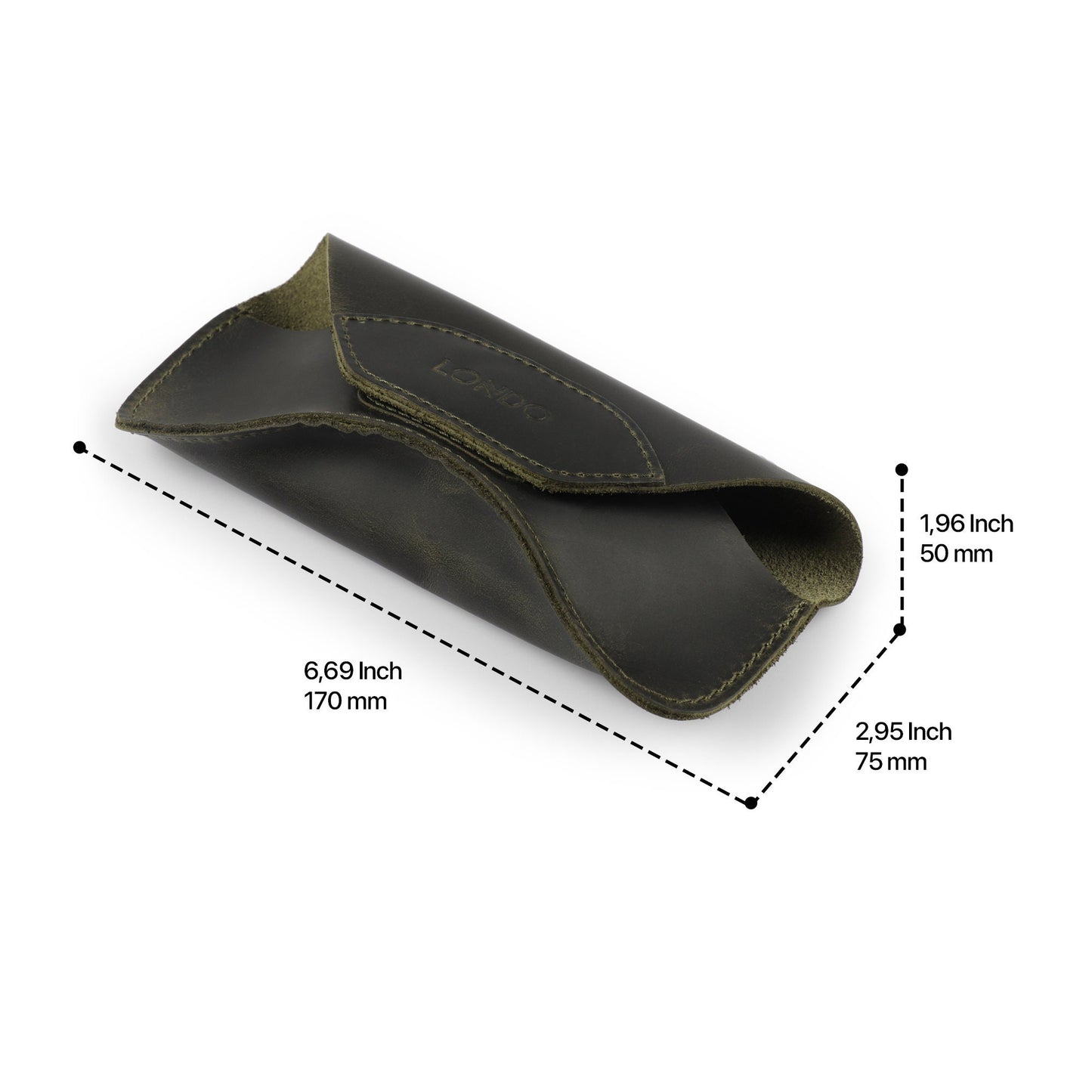 Personalized Top Grain Leather Eyeglasses Case, Hand Crafted Glasses Case with Magnetic Clasp, Custom Magnetic Snap Closure Eyeglass Cover