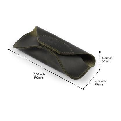Personalized Top Grain Leather Eyeglasses Case, Hand Crafted Glasses Case with Magnetic Clasp, Custom Magnetic Snap Closure Eyeglass Cover
