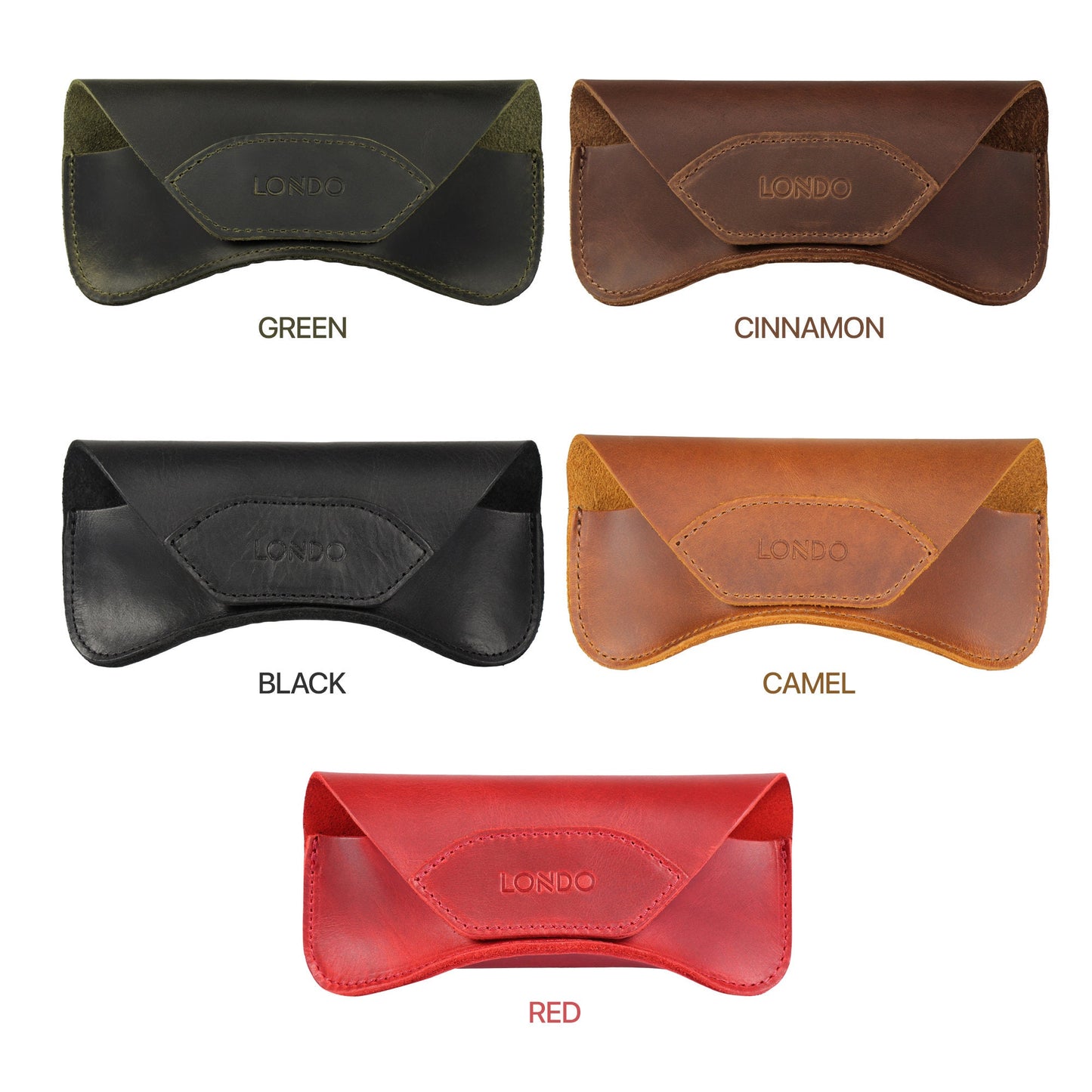 Personalized Top Grain Leather Eyeglasses Case, Hand Crafted Glasses Case with Magnetic Clasp, Custom Magnetic Snap Closure Eyeglass Cover