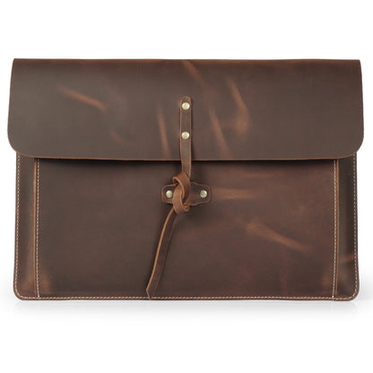 Leather Laptop Bag for MacBook & iPad - Personalized 13" 14" 16" Pro/Air Case - Handmade Top Grain Portfolio Sleeve with Flap - Gift