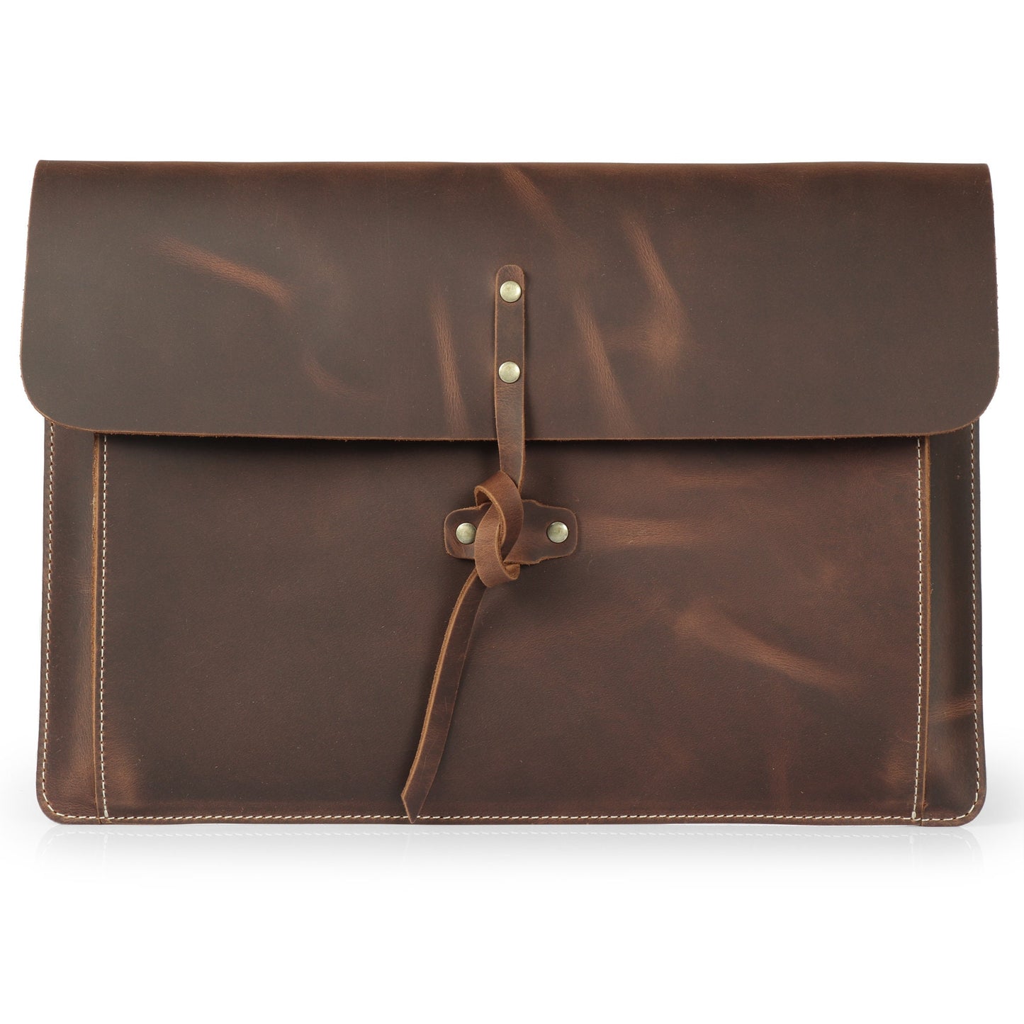 Leather MacBook Pro Bag 16 14 13 inch, iPad Case, Top Grain, Flap Closure, Vintage Laptop Messenger Bag, Personalized Option
