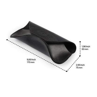 Leather Glasses Case Personalized - Slim Eyeglass Holder, Magnetic Closure, Custom Initial Gift for Him/Her
